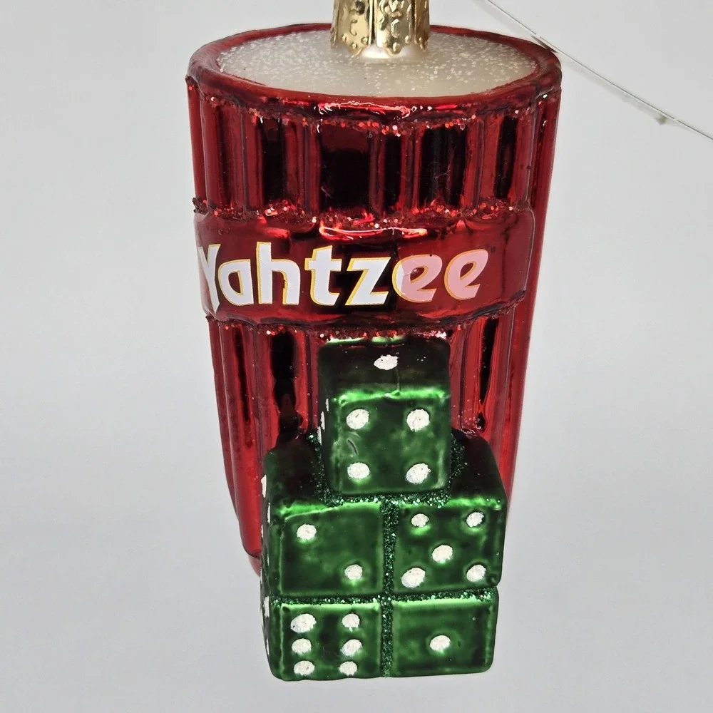 Old‎ World Christmas Yahtzee Game Glass Ornament 3.5 inch New W Tag